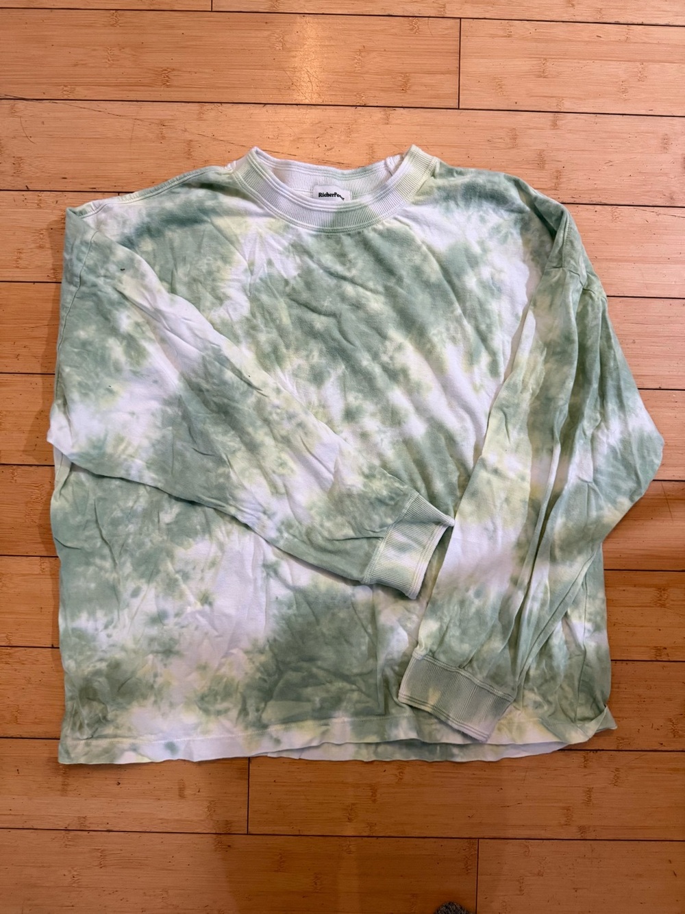 RicherPoorer Green & White Tie-Dye Long Sleeve Sweatshirt